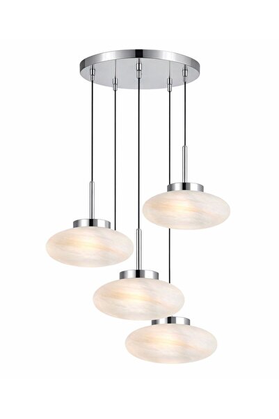 ecodesignline Nova 4 lü Modern Sarkıt Mermer Desenli Cam Salon,Yatak Odası Av...