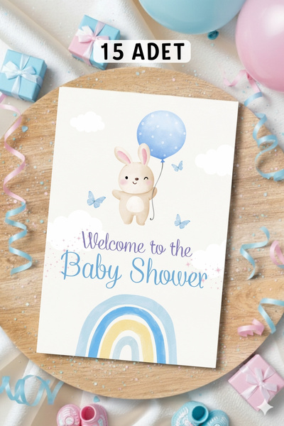 Metranya Baby Shower Masa Kartı, 15 Adet Bebeğe Konsept Hediyelik Kız mı Erke...