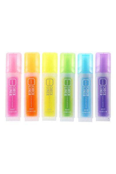 Arabest 6-Piece Fluorescent Highlighters Set,Large Capacity Pens,Office Schoo...