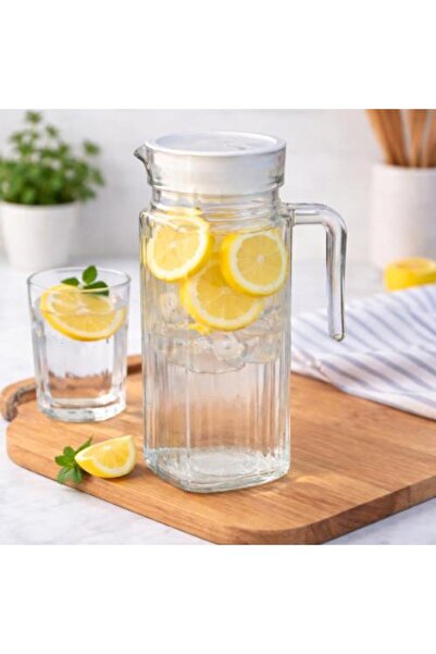 Generic Elegant Glass Water Jug with Practical Lid