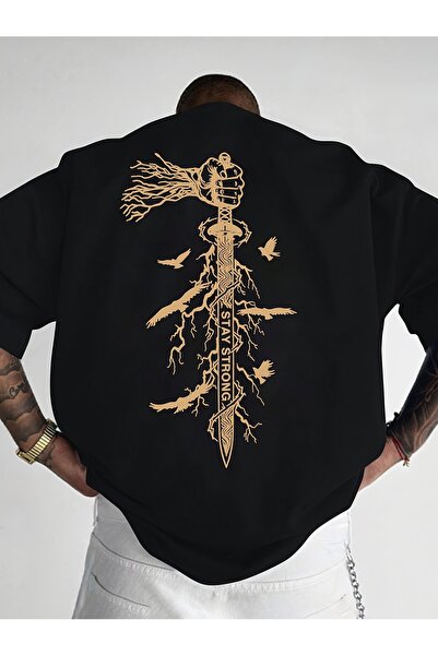 yiou trendy clothing تي شيرت رجالي بأكمام قصيرة، 100% قطن، تصميم فضفاض، مطبوع...