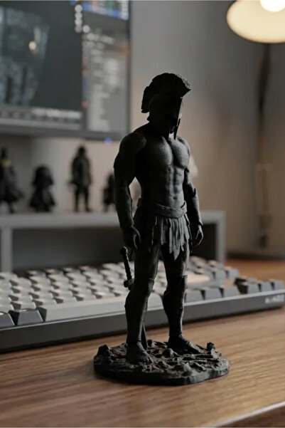 Bebişto 3D Baskı Spartan Savaşçı Heykeli – Detaylı Kaideli Antik Savaşçı Figü...