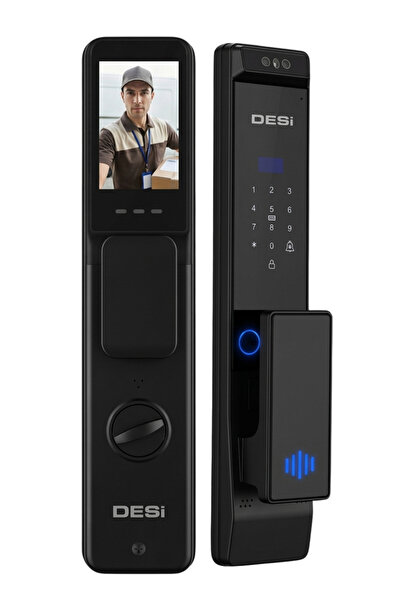 Desi QUiC Q030+ Siyah Yüz Tanıma,Avuç, Parmak, Şifre ve Canlı Görüşmeli Akıll...