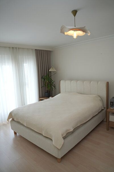 H&İ HOME TEXTILE غطاء سرير مزدوج من القطن المنسوج بنسيج الوافل مقاس 200x220 س...