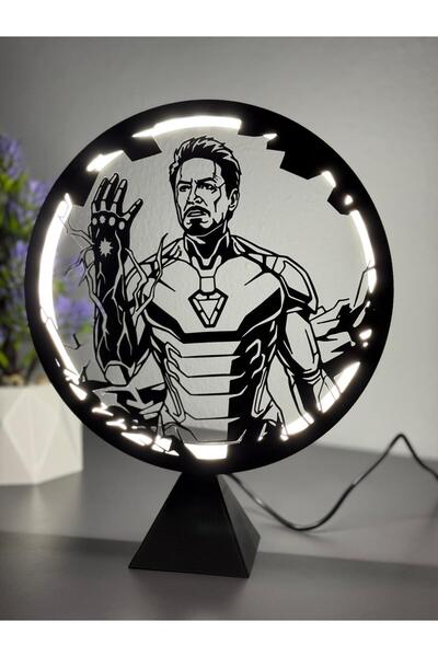 CELESSE Iron Man Tony Stark Avengers Endgame Masa/Gece Lambası Demir Adam Hed...