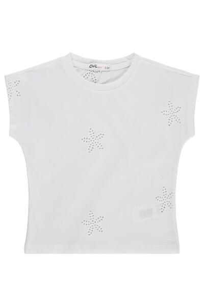 Civil Girls Μπλουζάκι με σχέδιο αστεριών για παιδιά 2-5 ετών - Εκρού