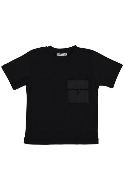 Civil Boys Μπλουζάκι για παιδιά 2-5 ετών με μπροστινή τσέπη - Μαύρο