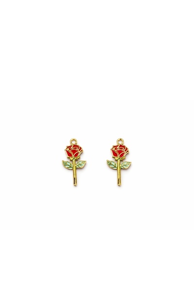 FlowerAksesuar 1 Adet - Altın Renk Charm Takı Aparatı – Kolye Küpe Bileklik Y...
