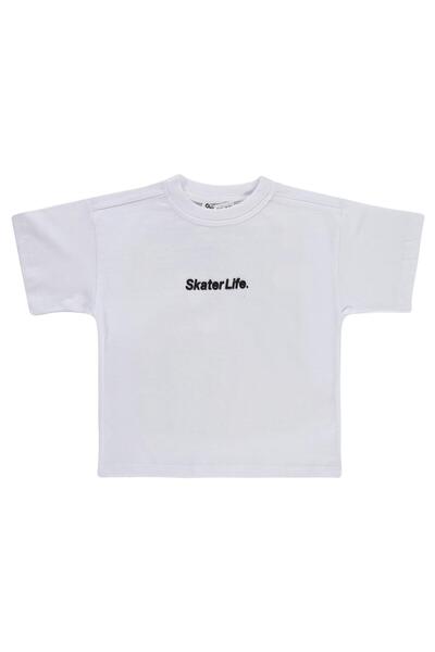 Civil Boys Μπλουζάκι με στάμπα Skater Life για παιδιά 2-5 ετών - Λευκό