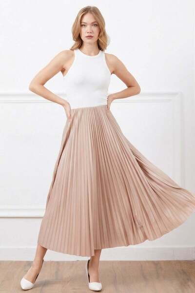 Fulla Moda Πλισέ φούστα με ελαστική μέση