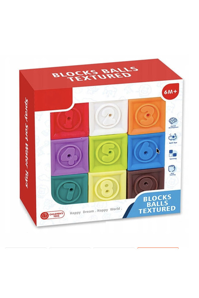 OEM Σετ 9 αισθητηριακών κύβων για μωρά, μαλακοί και εκπαιδευτικοί, με αριθμού...