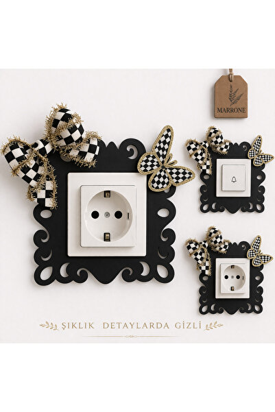 Marrone Κομψό πλαίσιο πρίζας σε στυλ Pinterest με 3 τεμάχια φιόγκους και λεπτ...