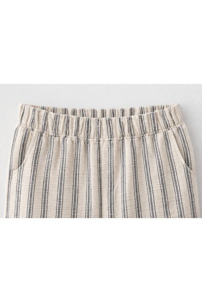 BALKABAĞI Striped Şile Cloth 100% Cotton Children's Pants (2-9 Years)