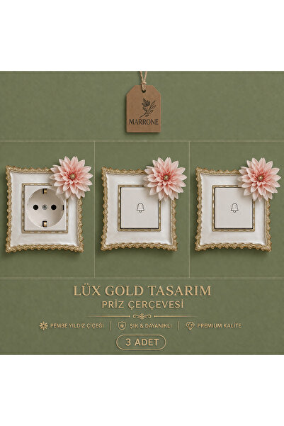 Marrone 3 τεμάχια ροζ αστεράτο πλαίσιο πρίζας