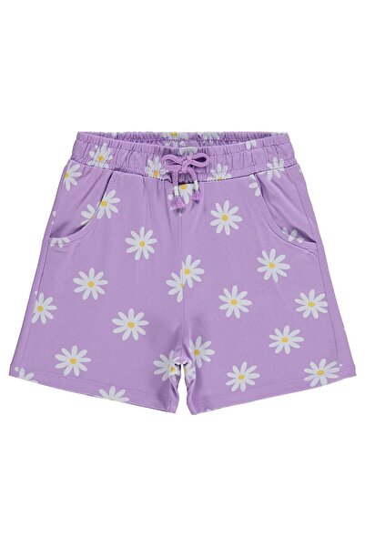Civil Girls Σορτς με σχέδιο μαργαρίτα για παιδιά 6-9 ετών - Λιλά