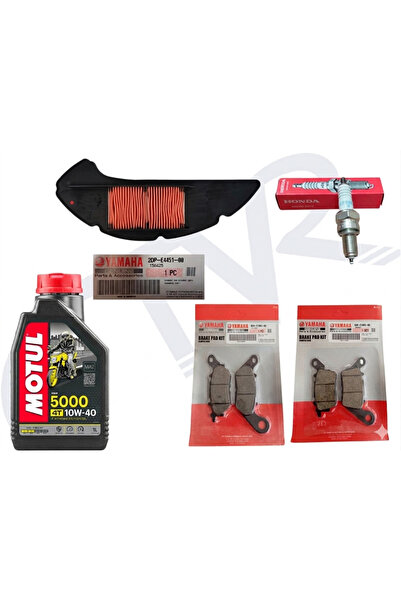 Yamaha NMAX Bakim Seti - Orijinal Ön Arka Balata + Hava Filtresi + Buji+Motul...