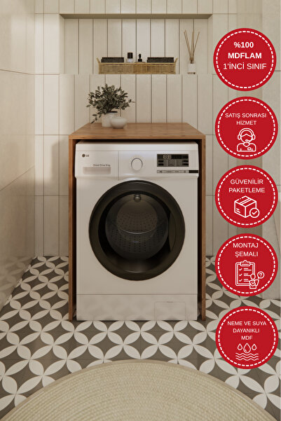 Odaco Çamaşır Makinesi Dolabı Kurutma Makinesi Dolabı Banyo Dolabı %100 MDFLAM