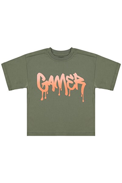 Civil Boys Μπλουζάκι με στάμπα Gamer για παιδιά 2-5 ετών - Χακί