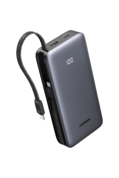 Ugreen 30W 20K Power Bank with Built-in Cable - Black