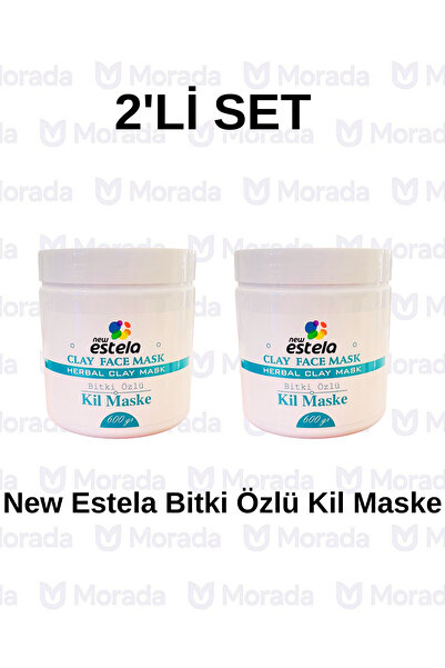 new estela PROFESYONEL BİTKİ ÖZLÜ KİL MASKE 600GR X2 ADET