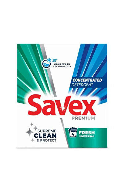 SAVEX Απορρυπαντικό αυτόματου πλυντηρίου Πρέμιουμ, Φρέσκο Ουνιβέρσαλ, 320γρ