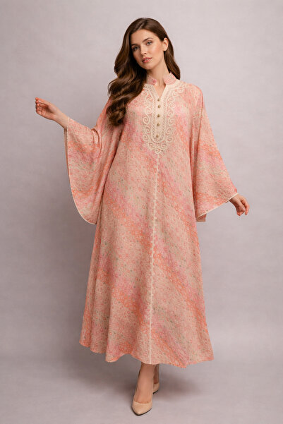 RONZA جلابية نسائي كم فراشه الوان الندى