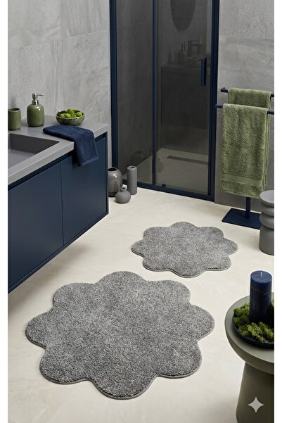 EUROBANO Set de 2 covorașe de baie cu model Shaggy Daisy 100x100 60x60 Set de...