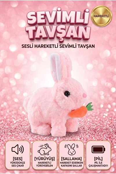 Tıfıl Toys Sevimli Arkadaşım Tavşan: Sesli Yürüyen Hareketli Havuç Detaylı Eğ...