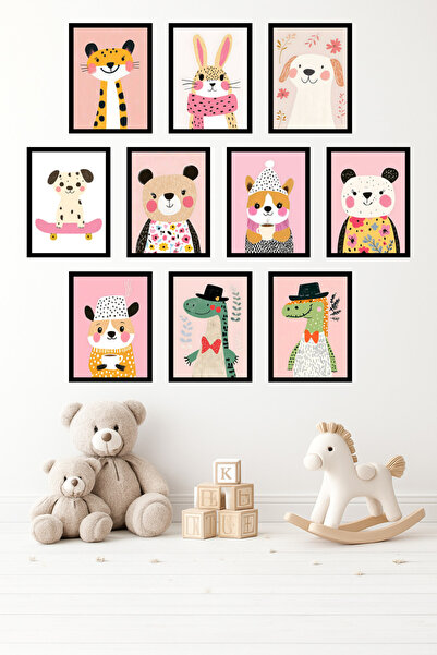 UNT Σετ 10 τεμαχίων με εμφάνιση πλαισίου σε στυλ vintage ζώων |   Χαριτωμένο ...