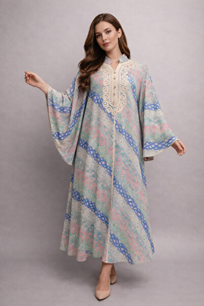 RONZA جلابية نسائي كم فراشه الوان الندى