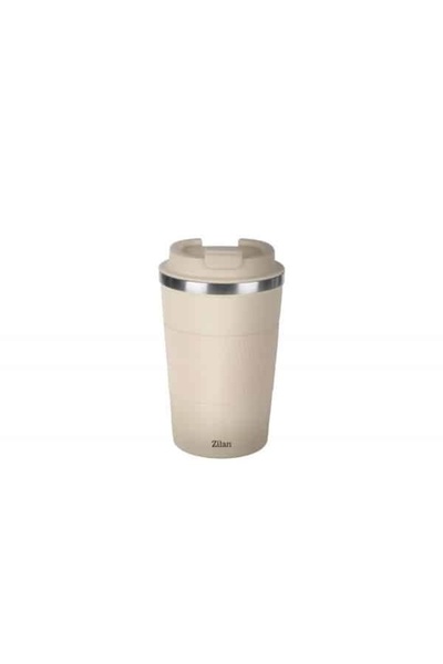 FOXMAG24 Thermos mug for coffee, stainless steel interior, 380ml capacity, cream