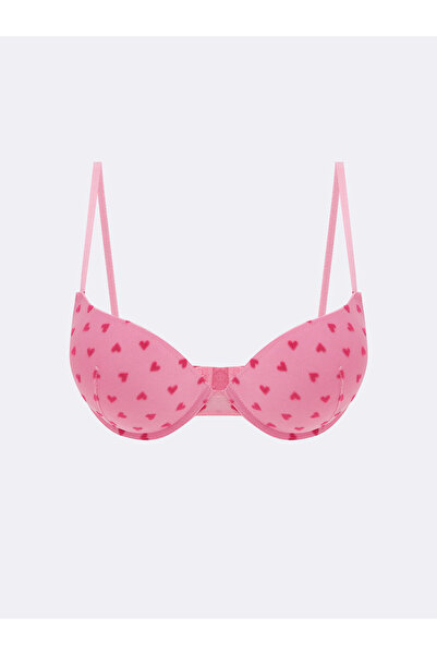 LC Waikiki Wired Padded Heart Patterned T-Shirt Bra