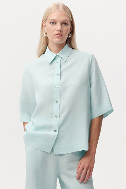 Exquise Πουκάμισο με γιακά και κουμπιά, κοντομάνικο, κανονική εφαρμογή