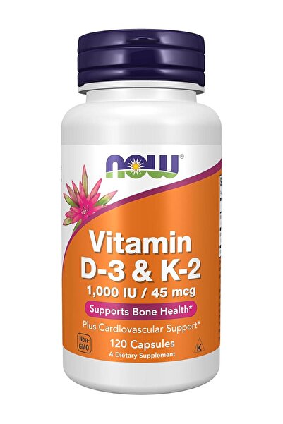 Now Foods Vitamin D3 And K2, 1,000 Iu/45 Mcg, 120 Capsules