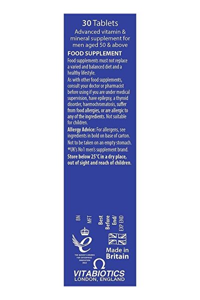 Vitabiotics Wellman 50+ 30 Tablets