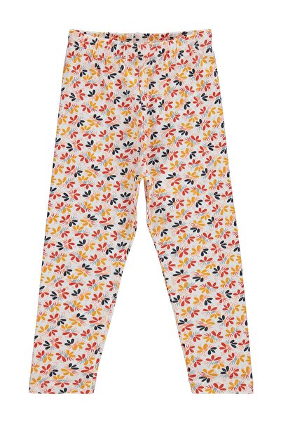 Civil Girls Κολάν με σχέδια λουλουδιών για 2-5 ετών - Εκρού