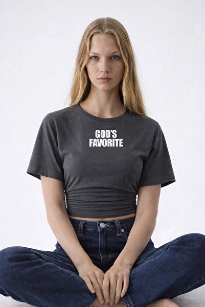 COMBİNE MİCHAİL Γυναικεία μπλούζα με στάμπα και σχέδιο "God's Favorite" σε κα...