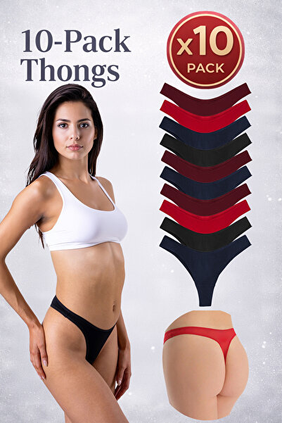 Yohannes Club Γυναικεία, βαμβακερά βασικά σλιπ τάνγκα, συσκευασία 10 τεμαχίων...