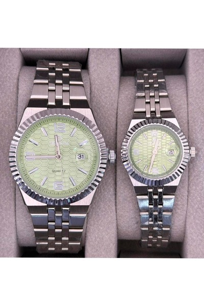 SHADOW Luxury Couple Watch Set - Matching Stainless Steel Quartz Wristwatches...