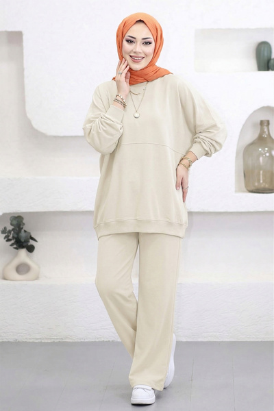 Suede Style 6251 - Stylish Comfortable 2-Yarn Knit Fabric Casual Women's Set