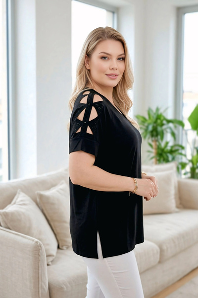 aytemas Μπλούζα με πέτρες κομμένες με λέιζερ στους ώμους