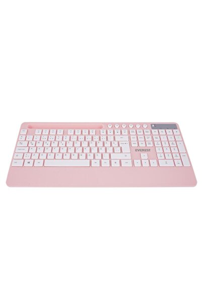 Everest KM-9676 PEMBE Klavye + Mouse + Rampage 300350 35*25cm Mousepad 3lü Set