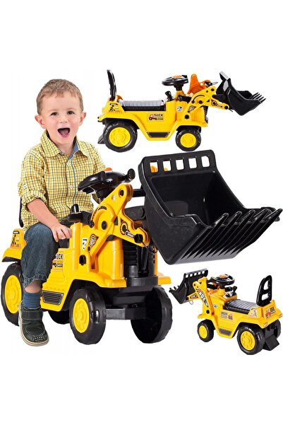 MalPlay Buldozer copii fara pedale Under Construction Galben prevazut cu chei...