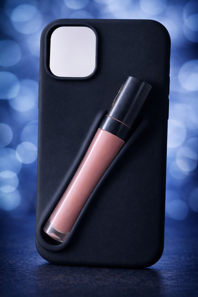 AKSESUAREVİ Iphone 13-14 uyumlu Lip Gloss Tutuculu Silikon Telefon Kılıfı – M...