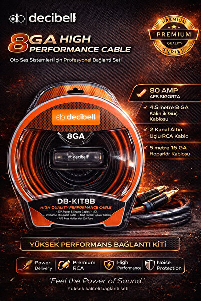 decibell | DB-8KITB | 8GA Amfi Set Kablo Kiti | 8AWG |