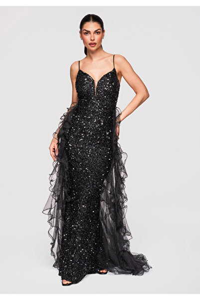 Larica OMBRE Γυναικείο Φόρεμα Βραδινό Μάξι Γοργόνα LA-OM-DLR323 Μαύρο