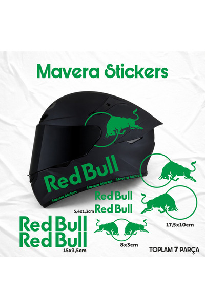 Mavera Stickers Kask İçin Boğa Sponsor Seti 7 Parça