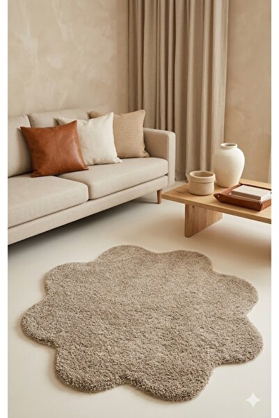 EUROBANO Χαλάκι μπάνιου με μοτίβο Shaggy Daisy 100x100, αντιολισθητική βάση, ...