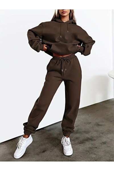 By Layina BÜYÜK BEDEN Eşofman Takımı Kadın - Kapüşonlu Sweatshirt & Jogger Eş...
