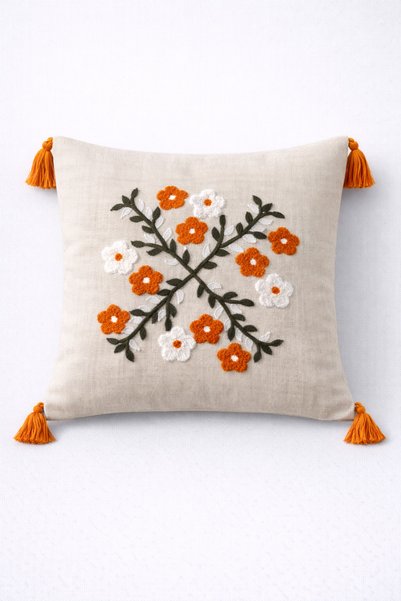 Home Modern Punch Embroidered 2-Piece Throw Pillow Cover 43X43 Decorative